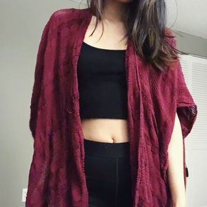 AMERICAN EAGLE MAROON SHAWL CARDIGAN